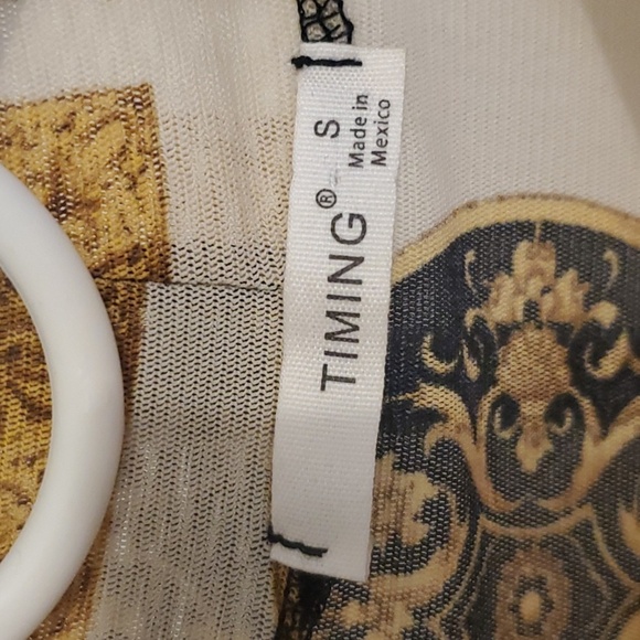 TIMING Small mock neck black pink cream and gold bodysuit - Picture 7 of 8